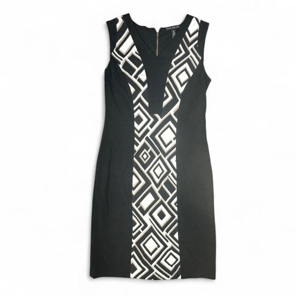 Chico's Black Label Geometric Print Sheath Dress size 0 sku 375-V05